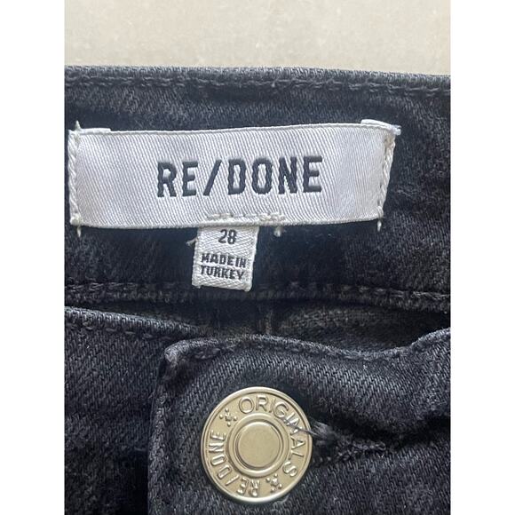 Re/Done Originals High Rise Ankle Crop in‎ Faded Black - Picture 11 of 13